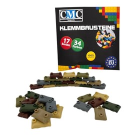 CMC imports 30 x Sandbag Clamping Block 2 x 3 Nubs Building Block WWll Flood German Armed Forces Dark Beige Army Military City Choice of Colours (999 - Mix)