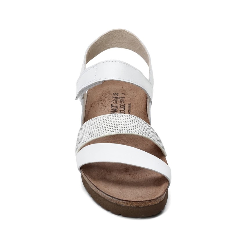 NAOT Women Krista Backstrap Sandal White/Silver Combo 7-7.5 N US