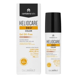 Heliocare 360° Gel Oil-Free con Color Beige SPF 50 – Protección Solar Antiedad para Piel Grasa, 50 ml