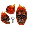Money Box with Lock Skull with Fire Approximately 16 x
