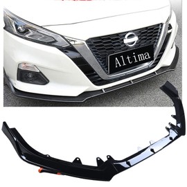 MUCO New Front Bumper Lip Compatible With 7th Nissan Altima 2019 2020 2021 2022 2023 Car Front Spoiler-Gloss Black Sport Front Spoiler - 3pcs