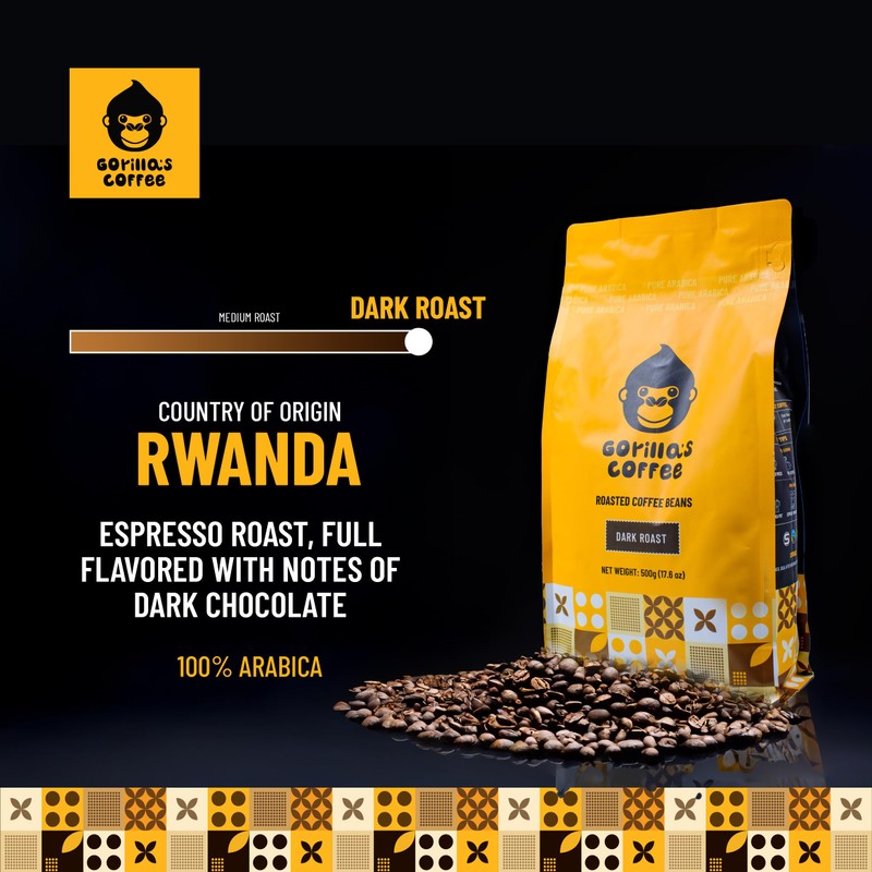 Gorilla's Coffee 100% Arabica - Dark Roast Whole Bean Coffee,