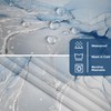 AWERT No Hook Shower Curtain with Snap in Liner Blue