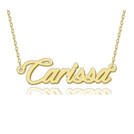 HUAN XUN Carissa Necklaces Gold Name Necklace for Women Charm Initial Jewelry for Mom Mama Birthday Anniversary
