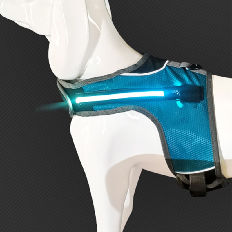 Dog Harness with LED Light Adjustable Comfortable Relieve Neck Pressure