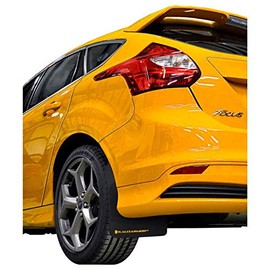 Rally Armor Black UR Mud Flap with Tangerine Scream Logo FITS 12-19 Ford Focus/ST 16-19 Ford Focus RS MF27-UR-BLK/TS