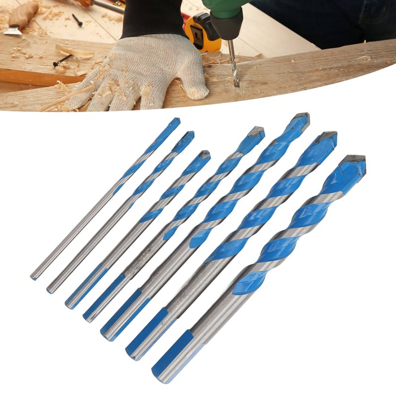7PCS Carbide Drill Bits Straight Shank Spiral Drilling Bit Set