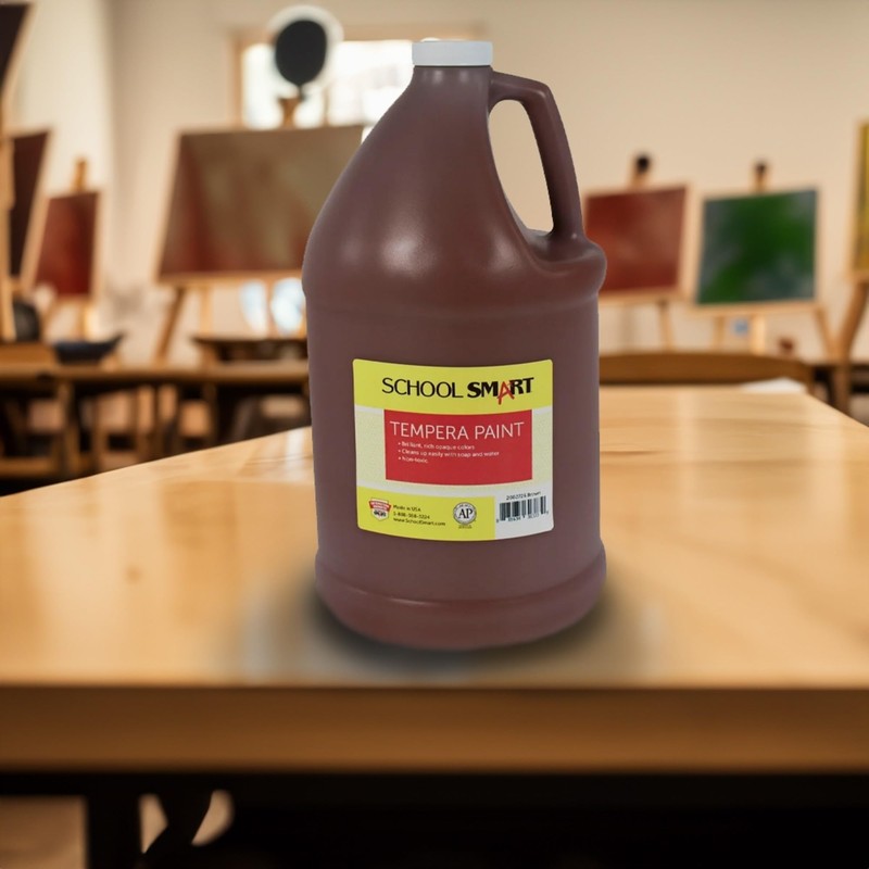 School Smart Tempera Paint, Brown, 1 Gallon Bottle