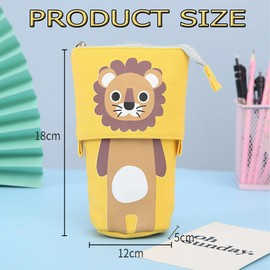FaJoek Telescopic Pencil Case, Standing Children, Pencil Case, Cat Pencil Case, Unisex Pencil Case, Pencil Case, Zip, 2 in 1, Pencil Case Standing, Pop Up Pencil Case, blue, Telescopic pencil case