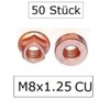 50 pieces M8 x 1.25 CU SW13 copper nut, exhaust