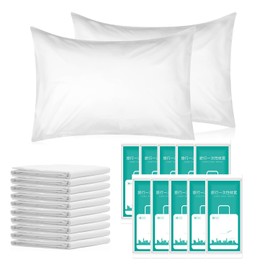 10 Pcs Disposable Pillow Covers 85 x 50 cm, Non Woven Cushion Covers for Travel,Disposable Pillow Case Home Bedding Supplie