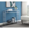 Town Square Chrome Console Table with Shelf, Glass/Chrome