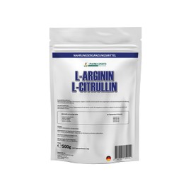 Arginin Citrullin Mix Pulver hochdosiert - 5000mg L-Citrullin Malat + L-Arginin HCL pro Portion - Fitness, Pump und Bodybuilding - 500g Premiumqualität ohne Zusätze