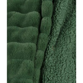 HNU 1 Pc Luxurious Casual Eden Green 50x60 Throw Blanket Modern Style Gorgeous Solid Color Stripe Pattern Super Mink Blanket All-Season Contemporary Faux Fur Warm Soft Blanket Animal-Friendly
