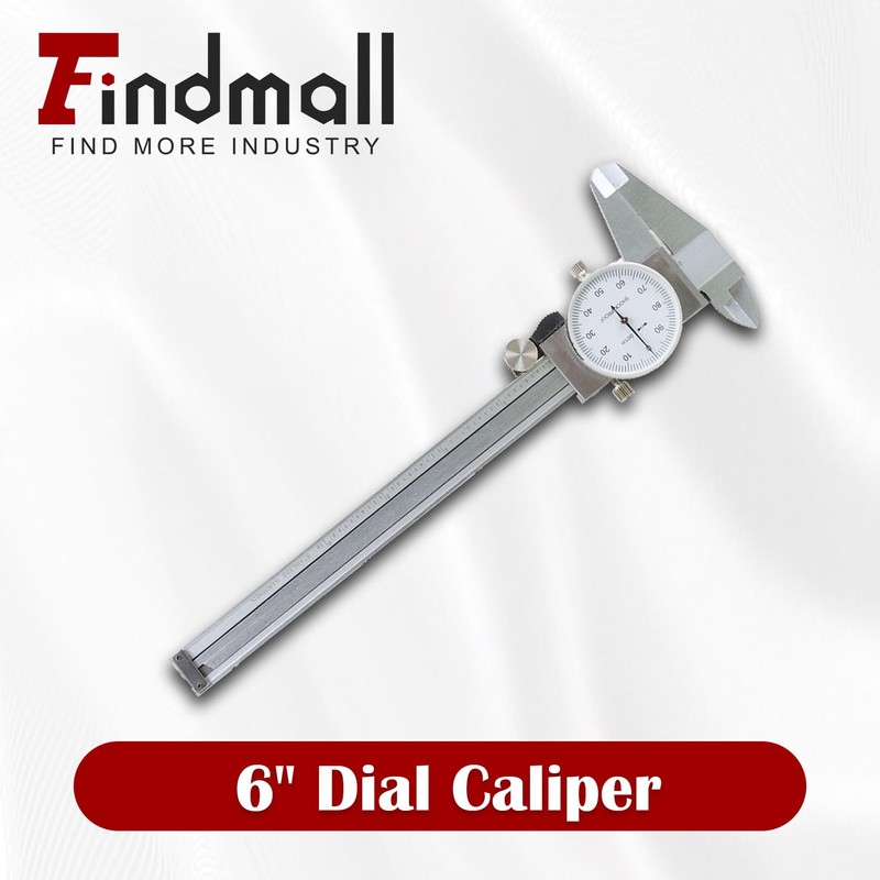 findmall 6" Dial Caliper 0.001 Stainless Steel Caliper Measuring Tool