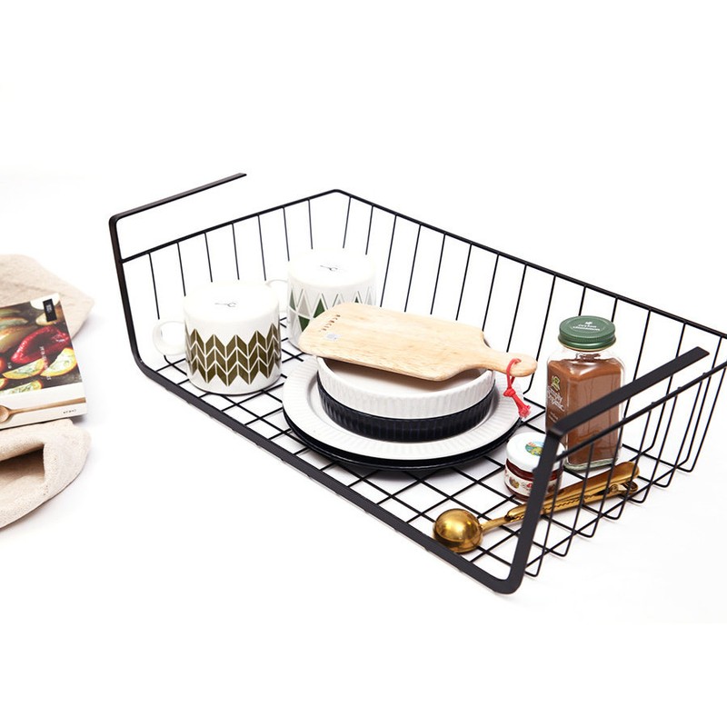 Space utilization hanging shelf 1+1 under shelf sink shelf pantry