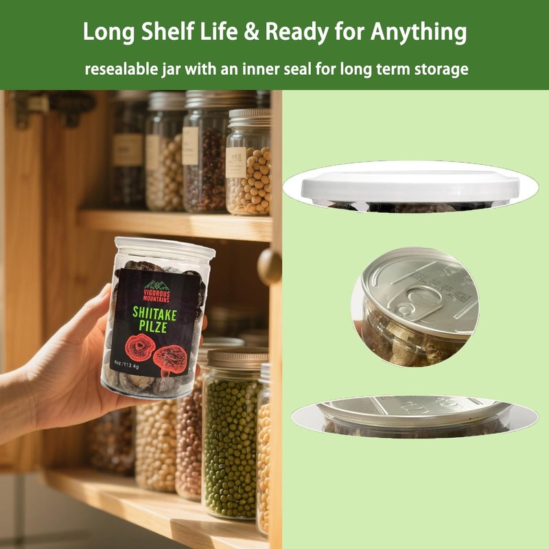 VIGOROUS MOUNTAINS Dried Shiitake Mushrooms for Cooking, 2-3CM Dehydrated Mushrooms,