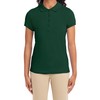 IZOD Junior's Uniform Short Sleeve Interlock Polo, Forest Green, Large