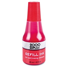2000 PLUS 032960 Self-Inking Refill Ink, Red, 0.9 oz. Bottle