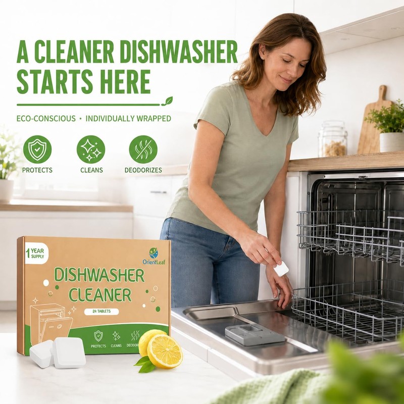 OrientLeaf Dishwasher Cleaner And Deodorizer 24 Pack, 1 Year Supply