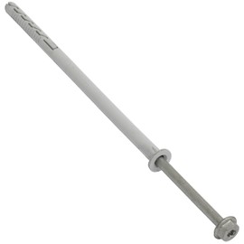 AERZETIX - C67142 - Set of 10 Plastic Dowels Diameter 10 x 200 mm with Collar + 10 Self-Tapping Screws Diameter 7 x 210 mm with Collar and Hexagonal Head Star Shape TX40 - Concrete, Brick, Drilling,