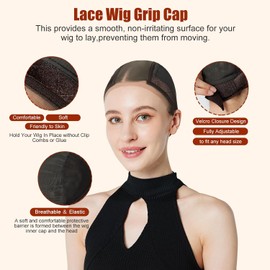 Gorra de peluca de encaje para mujer Gorra de agarre de peluca ajustable con banda de agarre para mantener las pelucas Gorra de peluca antideslizante para pelucas delanteras de encaje que hace que