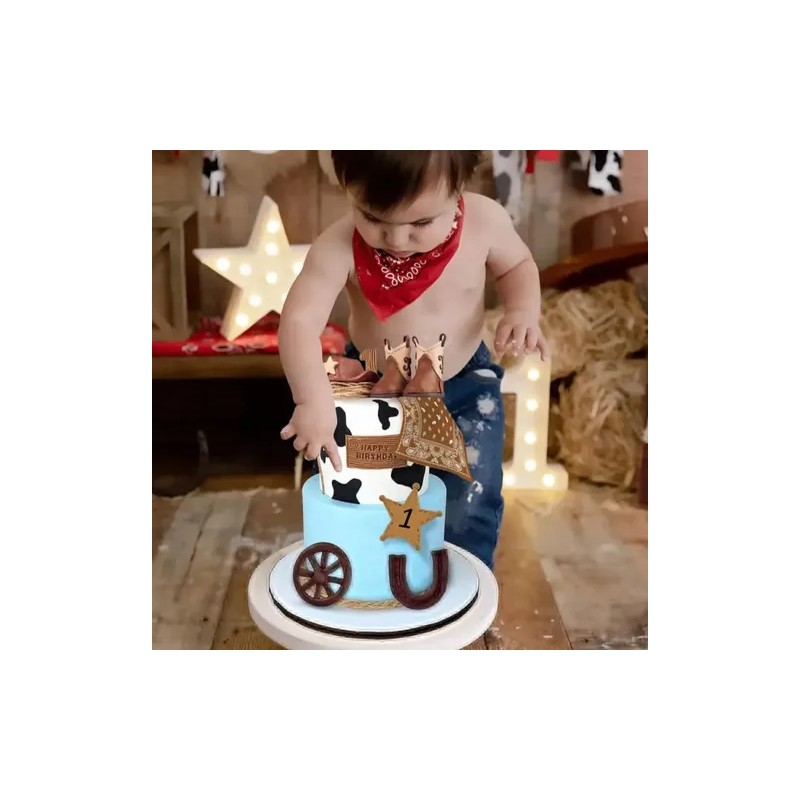 Decoración Pastel De Vaquero Del Oeste Para Fiesta Cumpleaño Rdffcoo