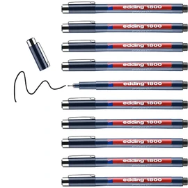 edding 1800 profipen 0.7mm - Black - Precision fineliner for Writing and Precise Sketching - 10 Pack
