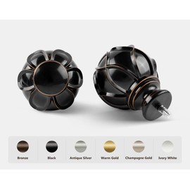 KAMANINA Curtain Rods for Windows 48 to 84 Inch, Black Heavy Duty Curtain Rod Adjustable, 7/8 Inch Single Decorative Drapery Rod 32 to 86 Inch(2.6-7.1Ft), Netted Texture End