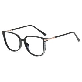 Firmoo Blue Light Blocking Glasses, Square Eyewear Frame Anti Eyestrain Computer Glasses for Women Men Black