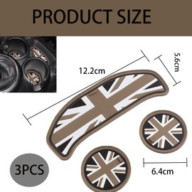 3 PCS Mini Cooper Accessories，Premium Car Cup Mats For Mini Vehicles, Anti Slip, Heat Resistant, Easy To Clean, Stylish Interior Decor Mats