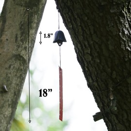 A.F.N.A.L Japanese Wind Chime Cast-Iron Outdoor Ornament for Garden & Patio, Hanging Metal Wind-Bell Decoration Gift, Blessing Pendant Windchimes & PVC Wind-Catcher, Pentagonal Flower - Purple