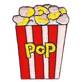 Popcorn Bag Embroidered Iron-On Patch Iron-On Patch Size 5.0 x 6.4 cm