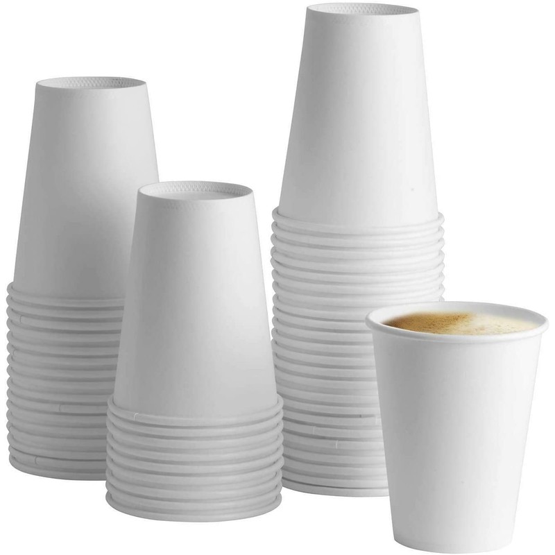 HOT BARGAINS, 1000 X 7oz Single Wall White Paper Cups