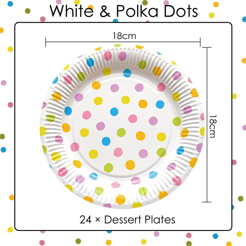 BFB Party Dessert Plates 7 inch 24 Pieces Paper Plates