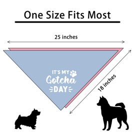 2 Pack It's My Gotcha Day Dog Bandana Adoption Day for Dogs Pet Bandanas Accessories for Dog Lovers Pet Scarf