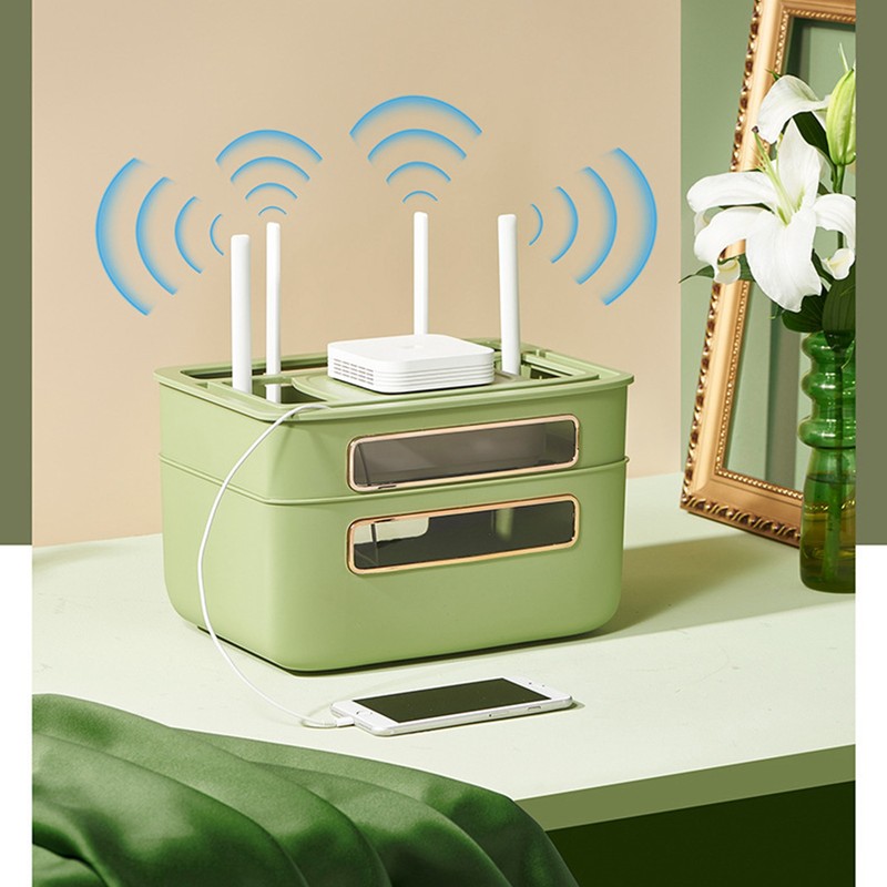 Router Storage Box Multi Hole Detachable Design Plastic Anti Drop