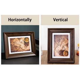 marysgift 5x7 Photo Frames Free-Standing Frames Modern Picture Frame Display for Home Office Décor (Brown,7")