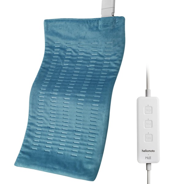 HELLOMOTO Heating Pad for Pain Relief with 3 Heat Settings, Machine Washable (Green)