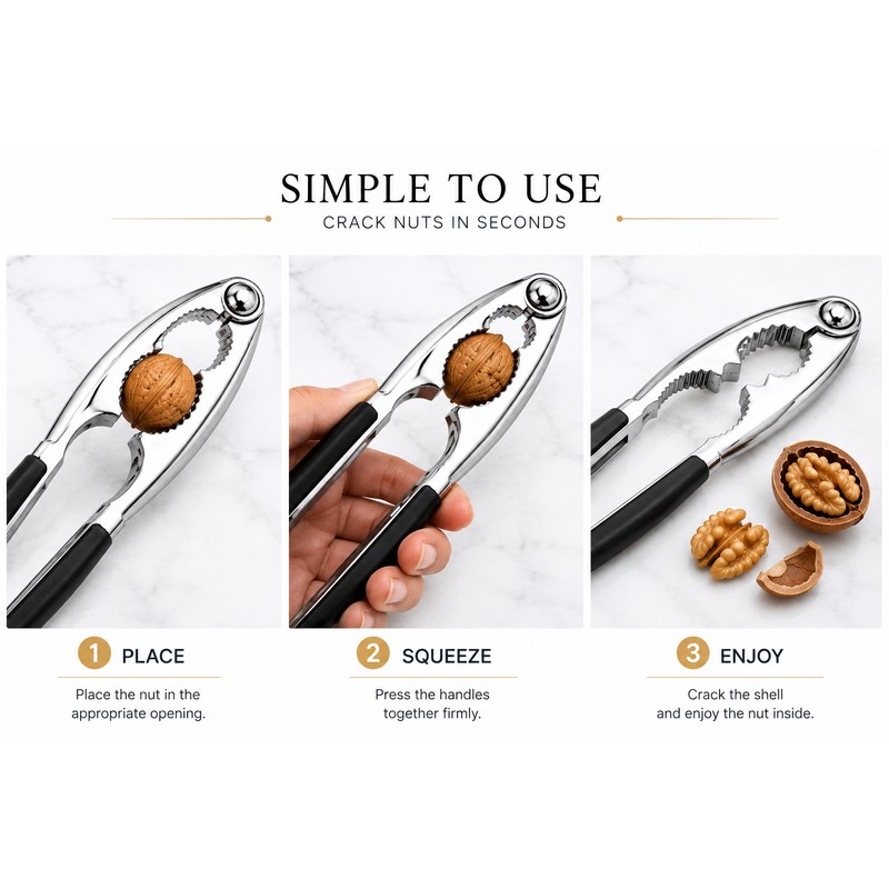 Stainless Steel Nutcracker Tool Made of Die-Cast Zinc for Nuts