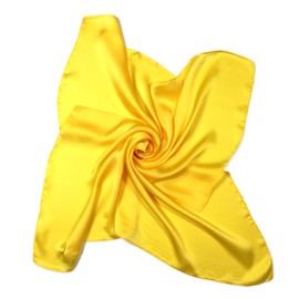 Shanlin Silk Feel Pattern Square Scarves 27" X 27", Yellow, 27”x27”