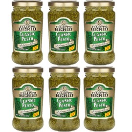 Filippo Berio Pesto, Classic Basil, 6.7 Ounce Glass Jar, Pack of 6