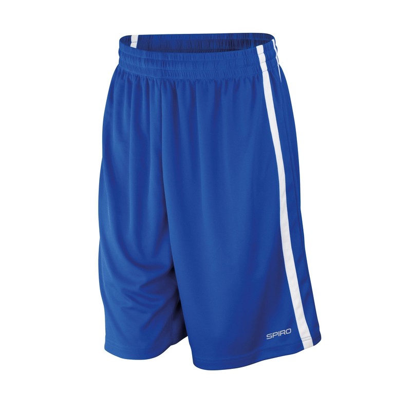 Spiro Mens Quick Dry Basketball Shorts (M) (Royal / White)