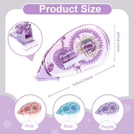 Fyguard 12 Pack Scrapbook Tape Double Sided Tape Roller Scrapbooking Supplies Glue Tape, Double Sided Tape for Crafts Journaling Gift Packaging School Home Office