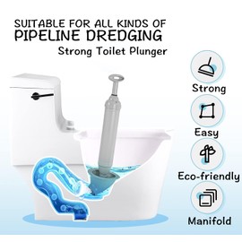 Toilet Plunger,Powerful Toilet Plunger, High Pressure Thrust Plunge,Remover Tool to Unblock Toilet Blockage,All Purpose Power Plungers for Bathrooms Cleaning