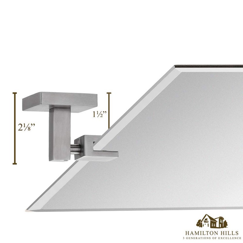 Hamilton Hills Large Squared Modern Pivot Rectangle Mirror with Brushed