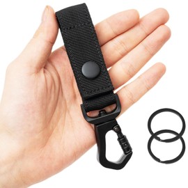 Molle Key Holder with Key Rings, Heavy Duty Belt Keeper with Key Holder for up to 2.25" Wide Belt, Police Duty Belt Accessories Duty Belt Key Holder Belt Clip Keychain, Tactical Key Holder for Belt