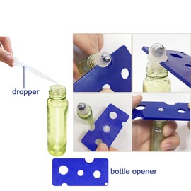 10 Pack Glass Roller Bottles, 10ml Glass Refillable Bottles, Glass Roll-On Bottles with Lid Opener Pry Tool and Plastic Dropper