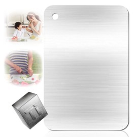 Titanium Cutting Boards for Kitchen - 2025 New Upgrade 100% Pure Titanium Chopping Board Non Toxic, Double Sided Dishwasher Safe, Hygienic Durable Metal Cutting Board for Meat & Vegetables (Small)