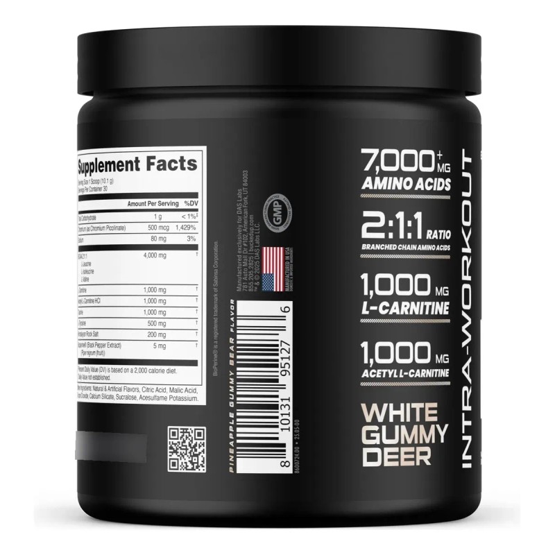 Bucked Up Racked Bcaa 2:1:1 White Gummy Deer, 30 Porciones